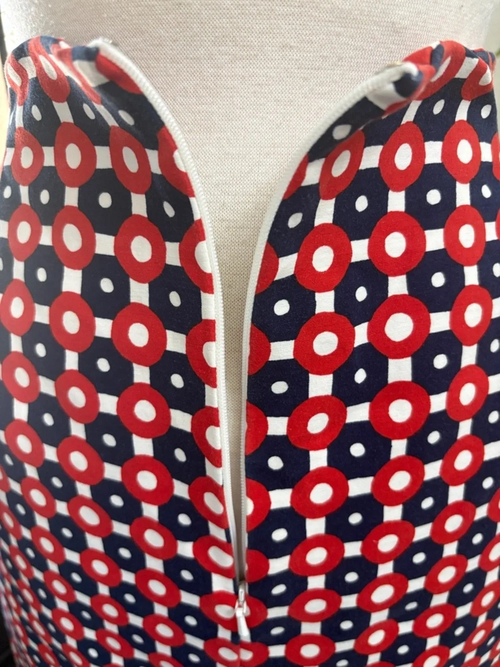 Boden Richmond Red White & Navy Geometric Pencil Skirt